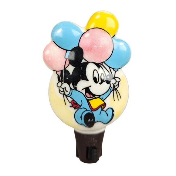 Vintage Disney Mickey Mouse Night Light Baby Mickey With Balloons - Picture 1 of 6